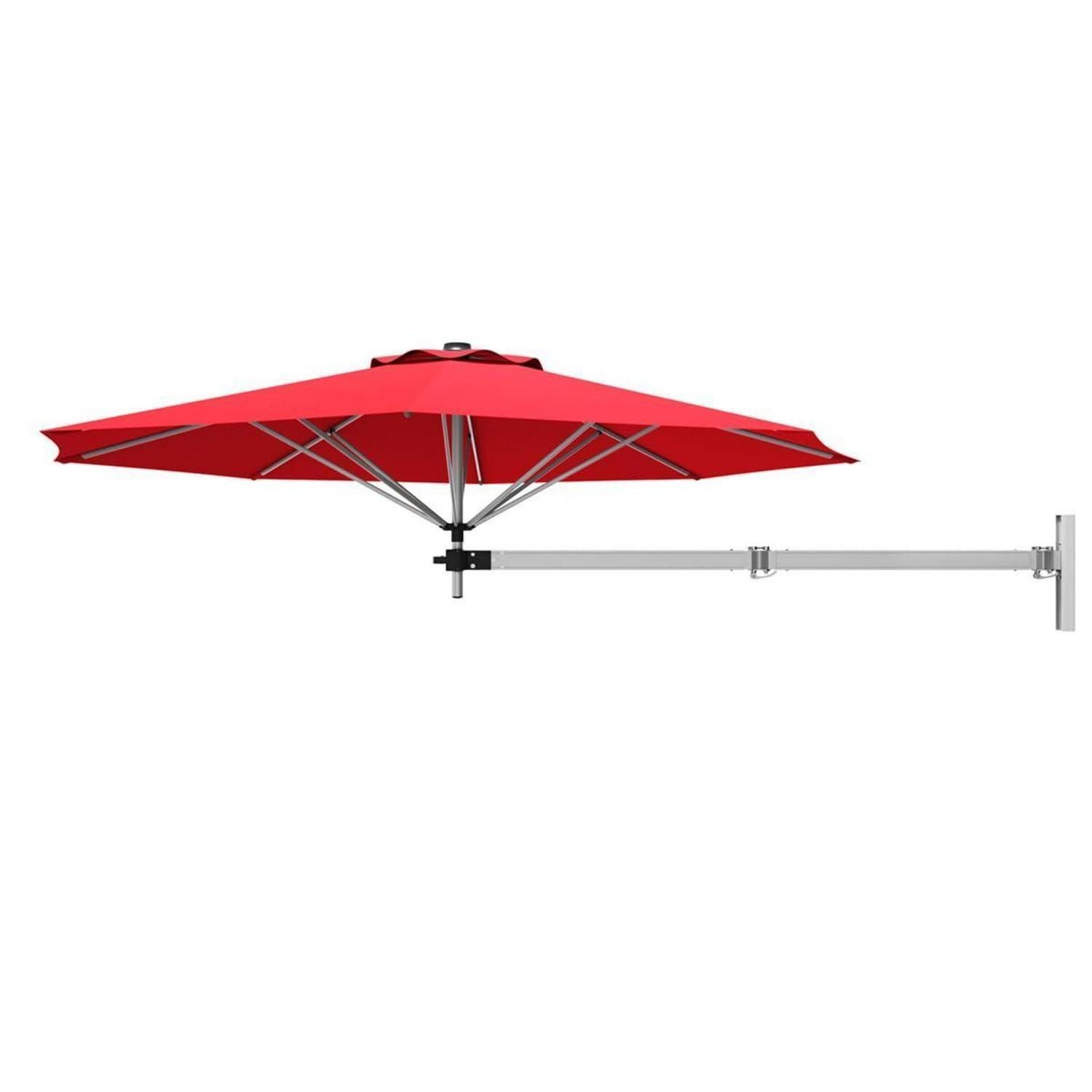 LuxusKollektion Balkonschirm Sonnenschirm Wandmontage Ø250 cm Rot