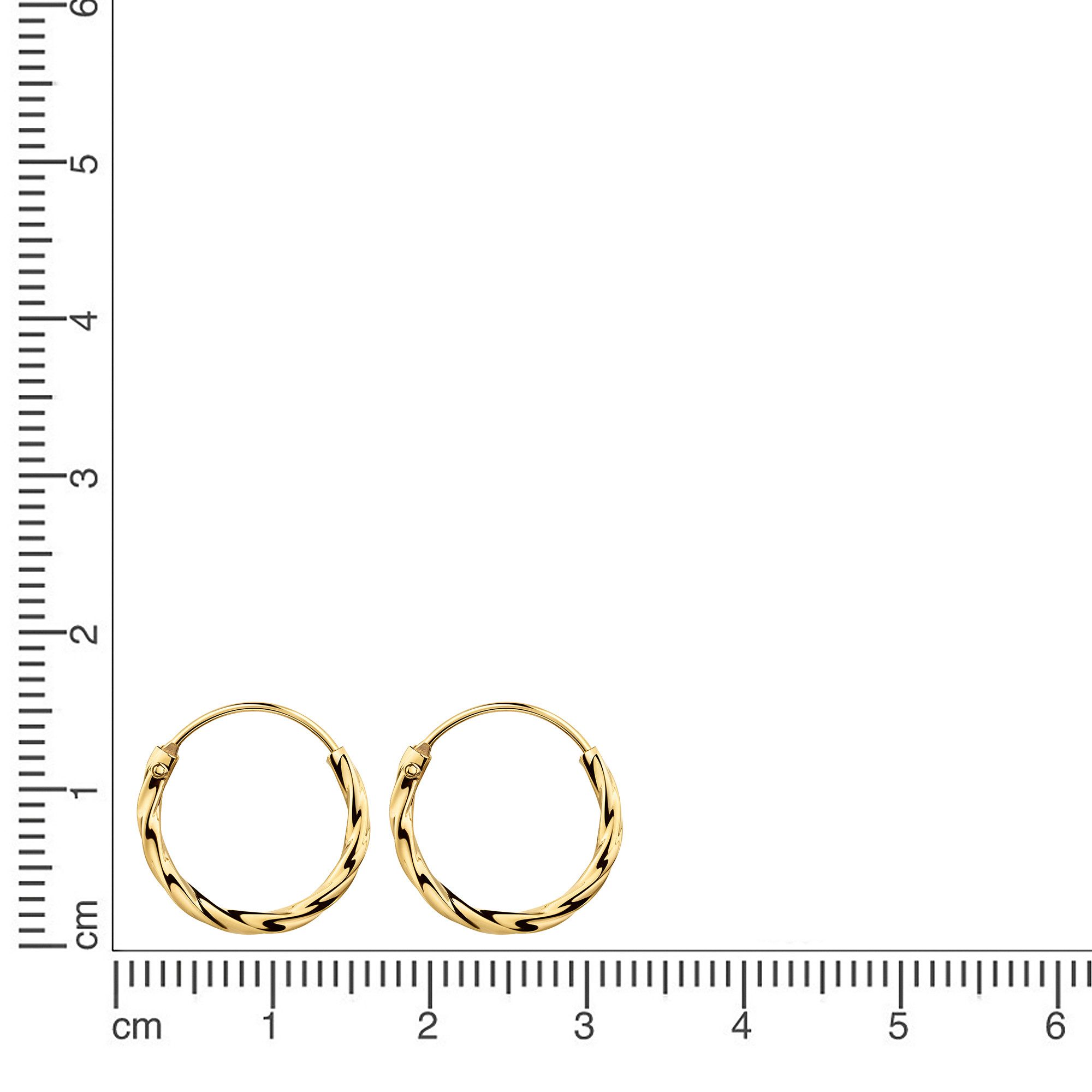 Firetti Paar Creolen Schmuck Geschenk Silber 925 Ohrschmuck Ohrringe gedrehte Optik