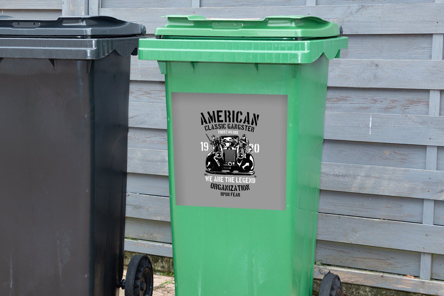 Mülleimer-aufkleber, Vintage MuchoWow Container, (1 - Waffen Mülltonne, Abfalbehälter - Auto Wandsticker Sticker, Mancave Amerika St), - -