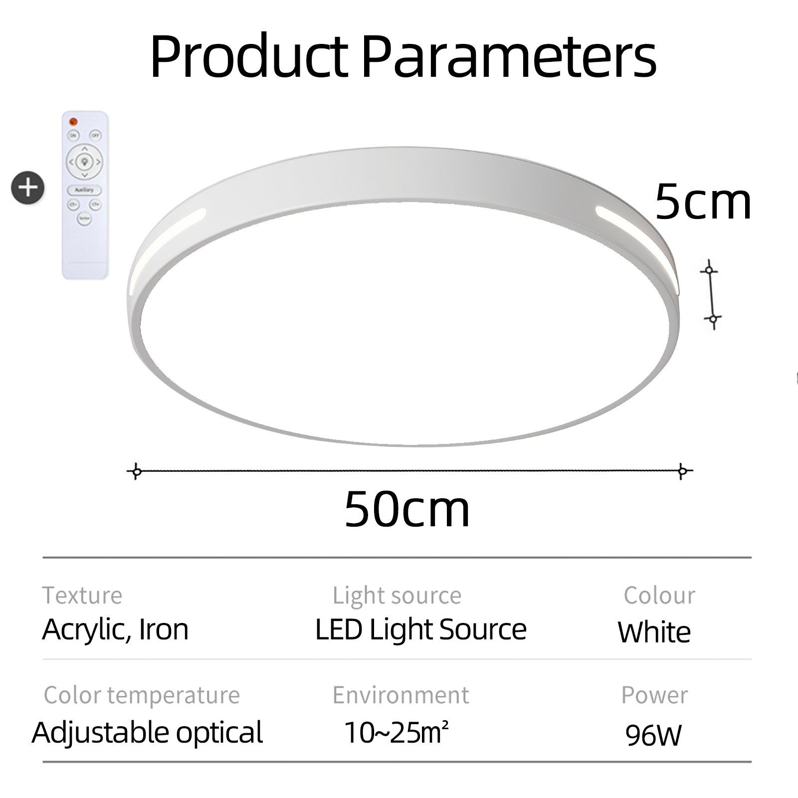 Natsen Deckenleuchte Runde LED Deckenlampe, 96W, günstig online kaufen