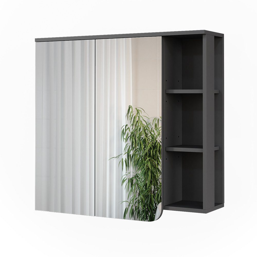 Vicco Badezimmerspiegelschrank Karen, Anthrazit/Weiß, 80 x günstig online kaufen