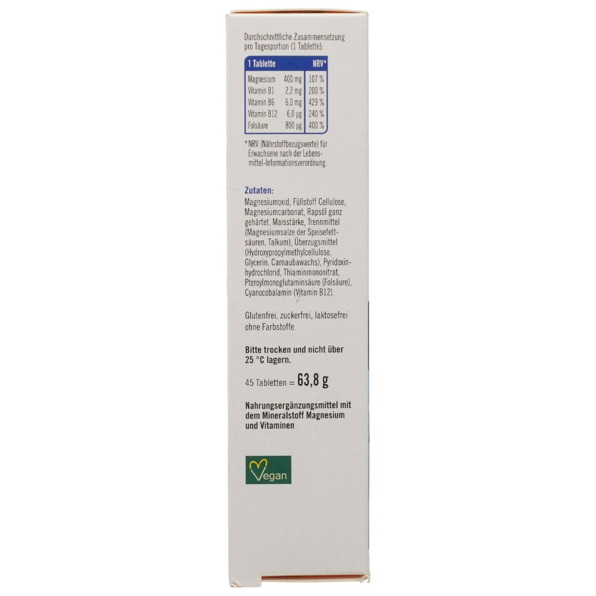 MCM KLOSTERFRAU Vertr. TAXOFIT Magnesium 400+B1+B6+B12+Folsäure Tabletten Tabletten