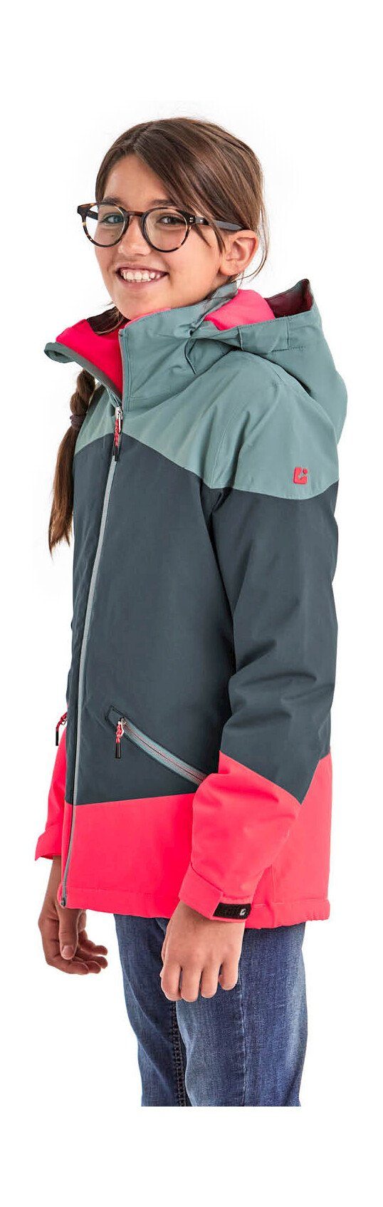 Killtec Outdoorjacke KOW 195 GRLS JCKT Wasserdichte Winterjacke mit Colourblock, verstellbaren Details