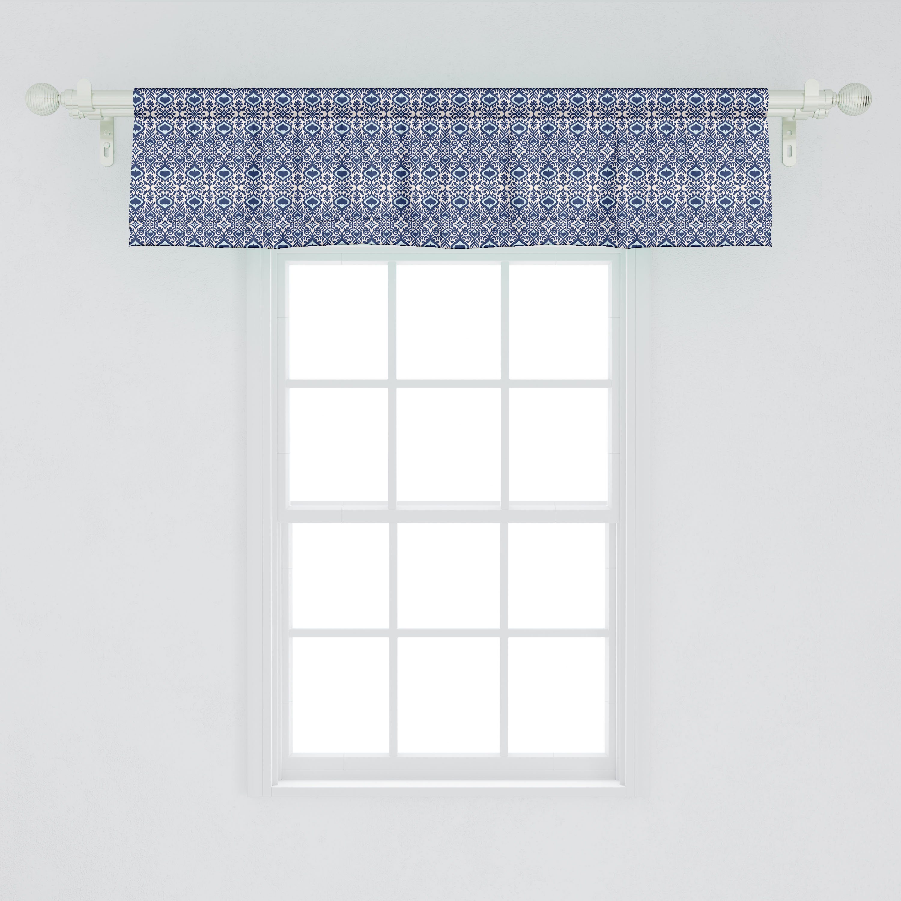 Scheibengardine Vorhang Volant für Microfaser, Abakuhaus, mit orientalisch Traditionelle Stangentasche, Inspired Dekor Schlafzimmer Küche Ikat
