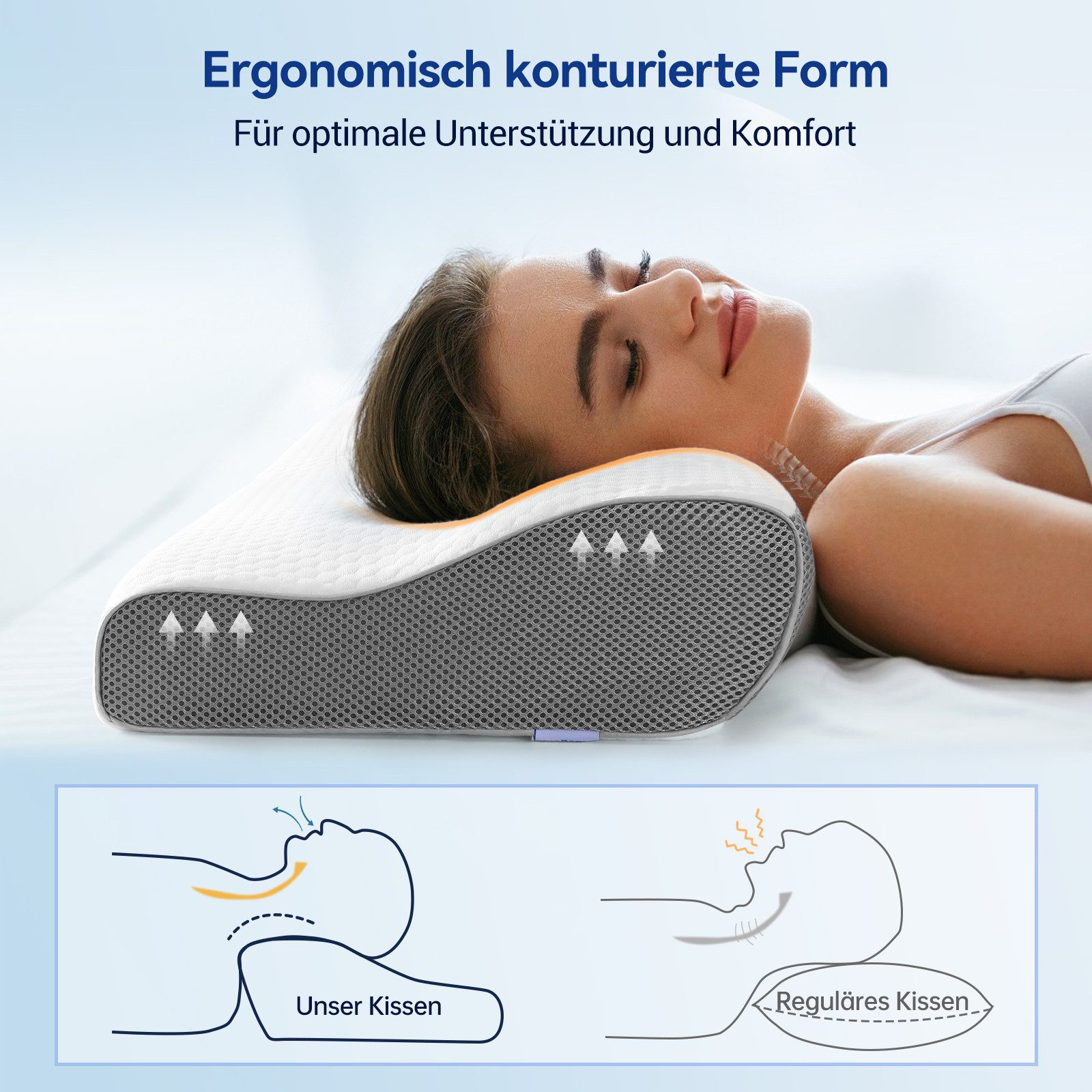 Elegear Nackenstützkissen 55cm Nackenstützkissen, Kopfkissen mit günstig online kaufen