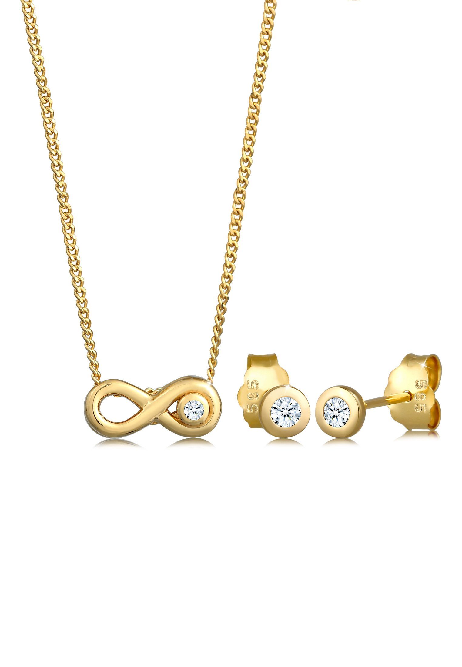 Elli DIAMONDS Schmuckset Infinity Diamant Weiß günstig online kaufen