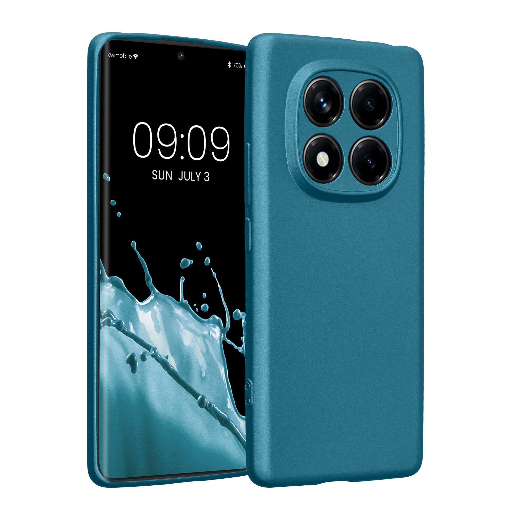 kwmobile Handyhülle Handyhülle für Xiaomi Redmi Note 14 Pro 4G Hülle, weiche Silikon Case metallisch schimmernd - Schutzhülle Cover