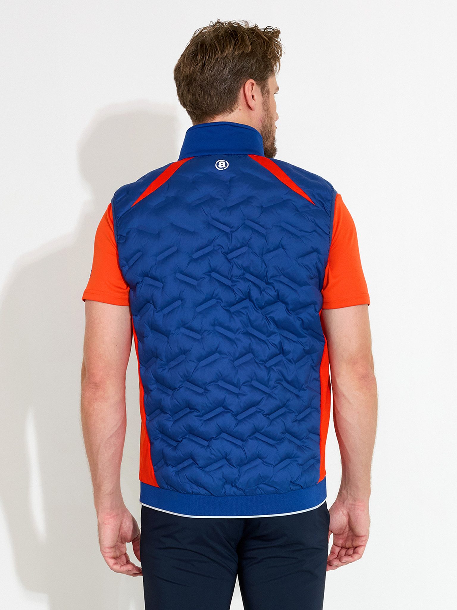 Abacus Sportswear Golfweste Abacus Golf Weste Portrush Hybrid Blau-Orange Herren