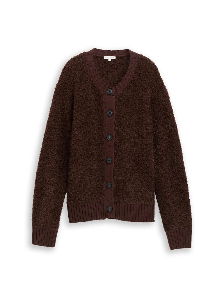 TOM TAILOR Wolljacke Strickjacke Bouclé-Strickjacke mit günstig online kaufen