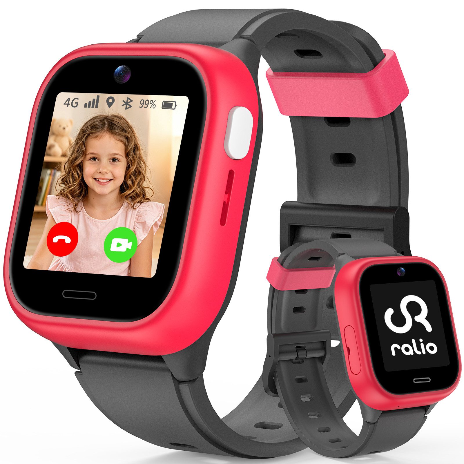 Ralio R5 Neo 4G Kinder-Smartwatch mit Videoanruf, GPS-Ortung & Schulmodus Smartwatch (Kinderuhr mit Nano-SIM-Kartensteckplatz, ohne integrierten App-Store cm/1,4 Zoll) störungsfreies Nutzungserlebnis, Smartwatch für Kinder mit großem Farbdisplay, langer A