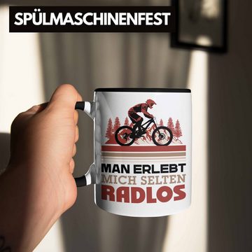 Trendation Tasse Mountainbiker Tasse Geschenk Spruch Männer Man Erlebt Mich Selten Radl