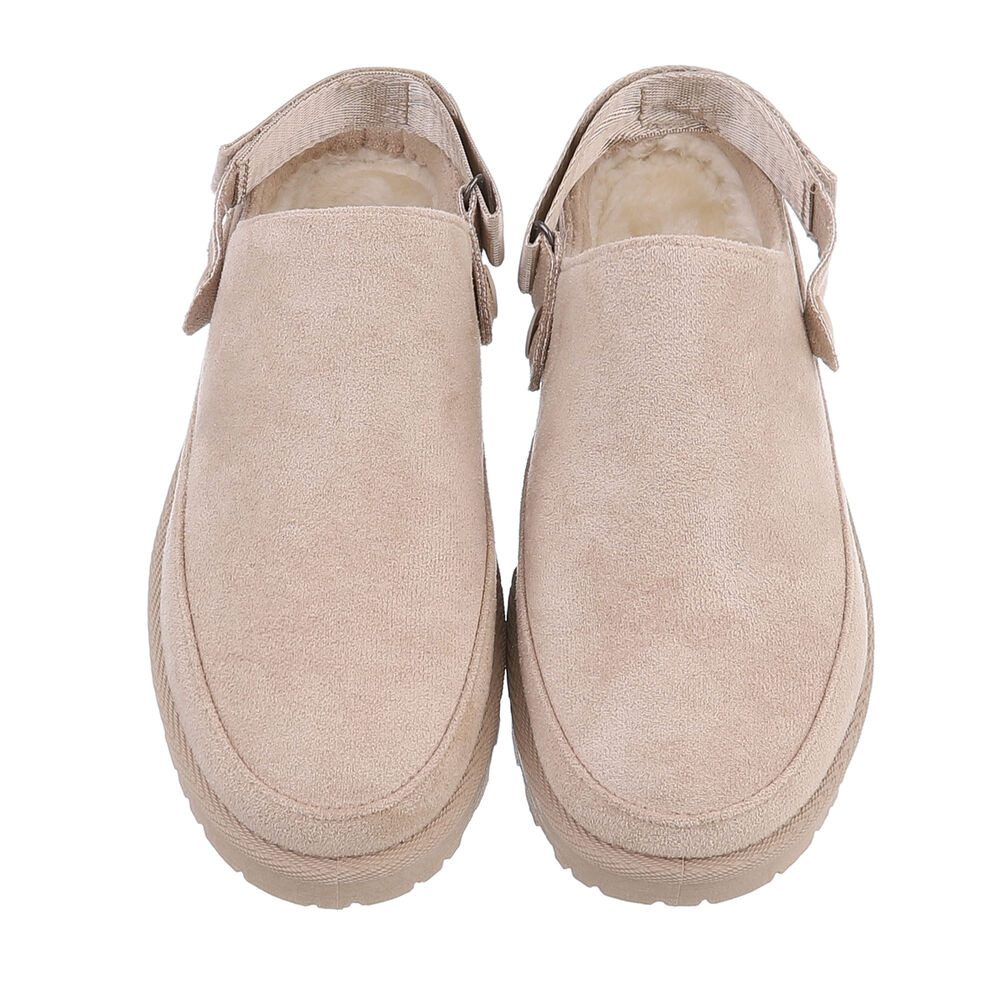 Ital-Design Damen Hausschuhe Freizeit Hausschuh (87118487) Flach Hausschuhe in Beige – Bild 4 von 4