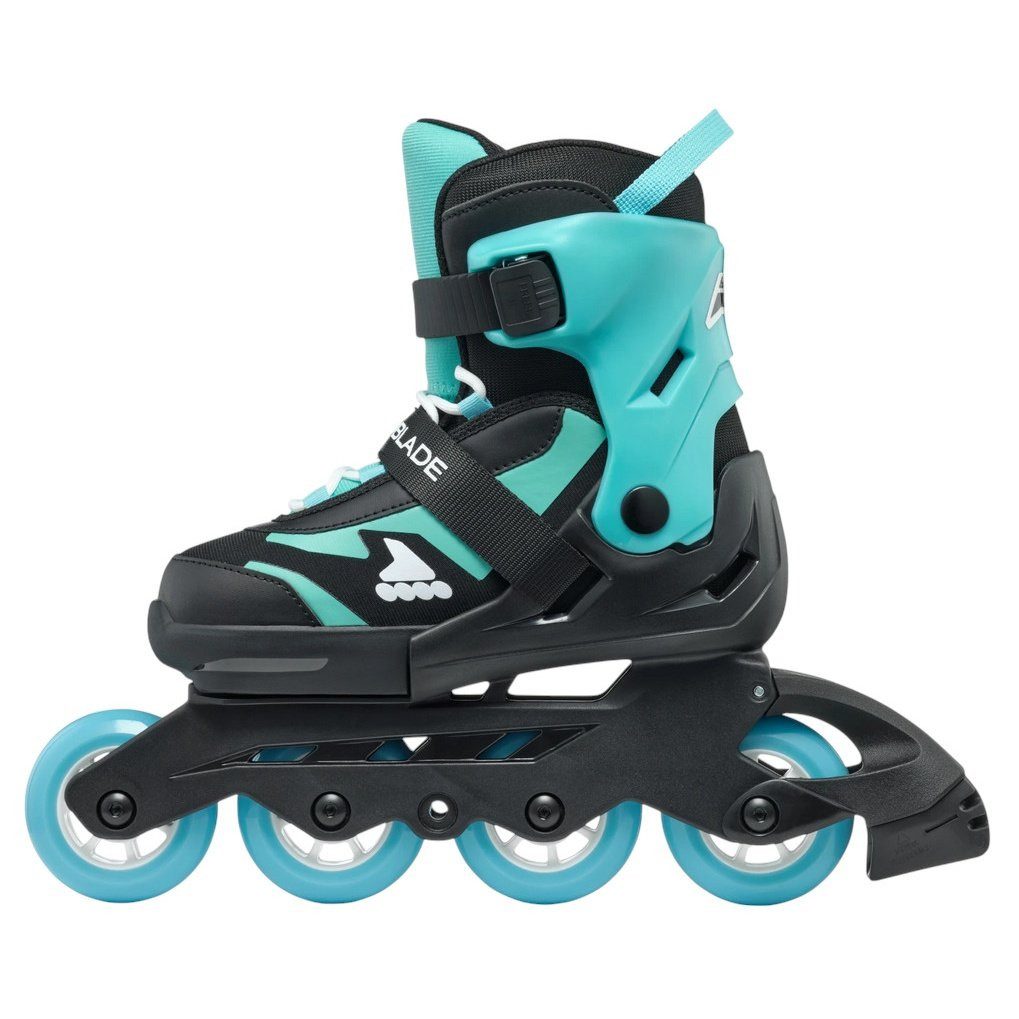 ROLLERBLADE Inlineskates Microblade (Rollen: 72mm/80A, Kugellager: SG3) schwarz/hellblau Kinder
