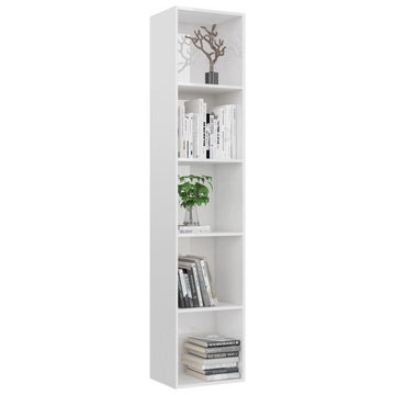 furnicato Bücherregal Hochglanz-Weiß 40x30x189 cm Holzwerkstoff
