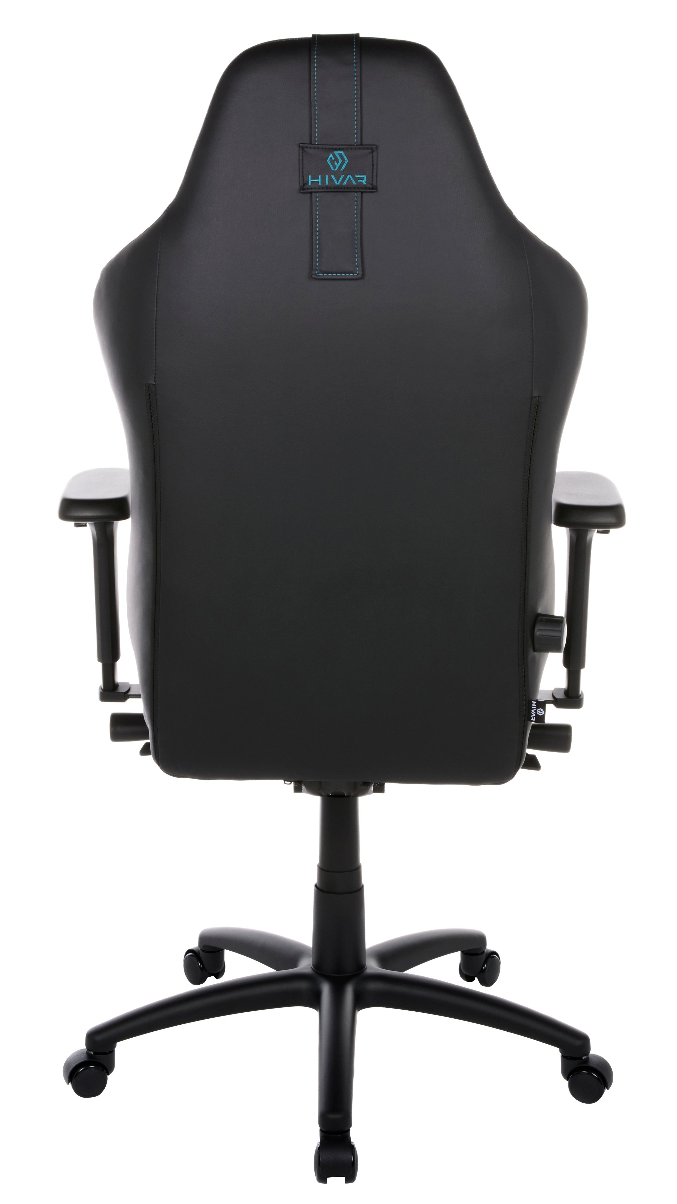 HIVAR Gaming-Stuhl ORBICAL ONYX, TÜV Wippwiderstand, kg höhenverstellbare Rückenlehne, Coal 4D geprüft, 130 Fußkreuz: Sitztiefenverstellung, Synchronmechanik, Lordosenstütze, Belastbarkeit Armlehnen