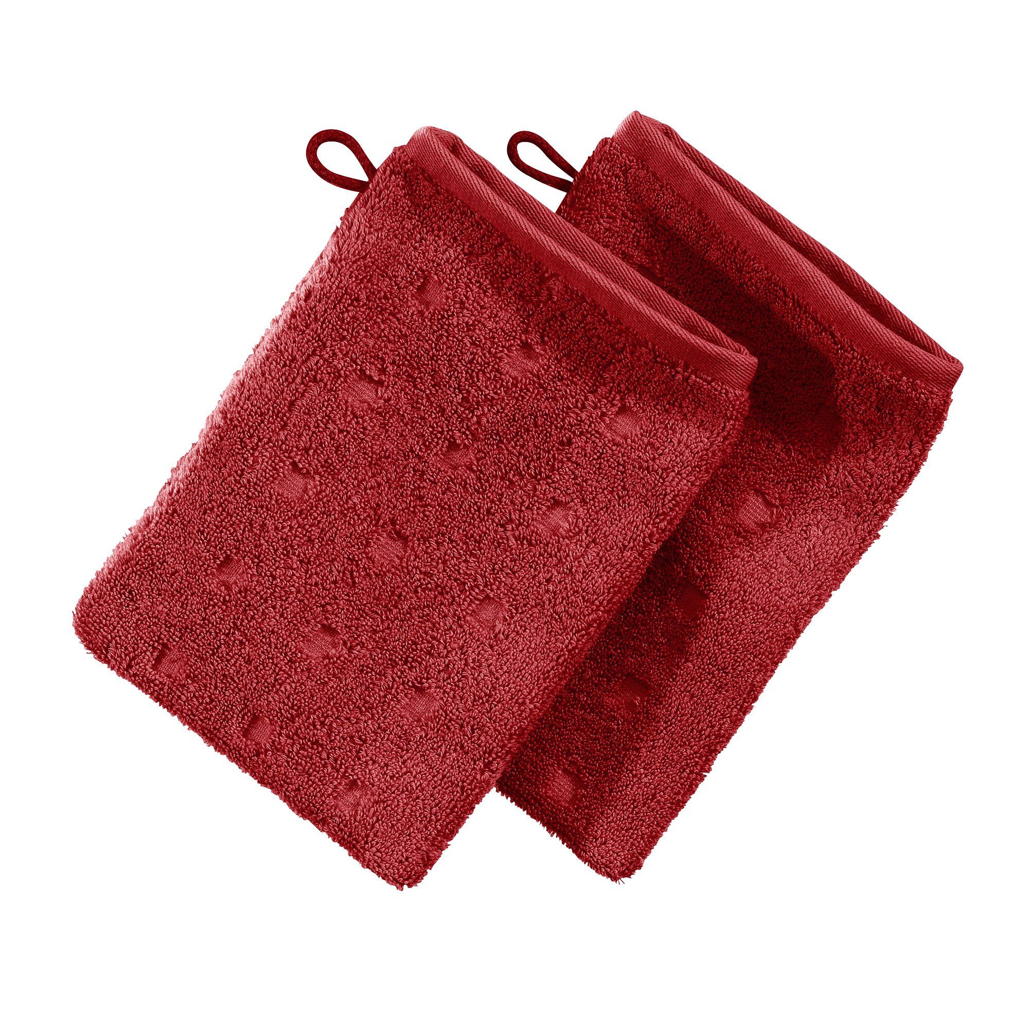 Möve Waschhandschuh Waschhandschuh "Quadretti" 2er-Pack, Frottier, Walk-Frottier Uni
