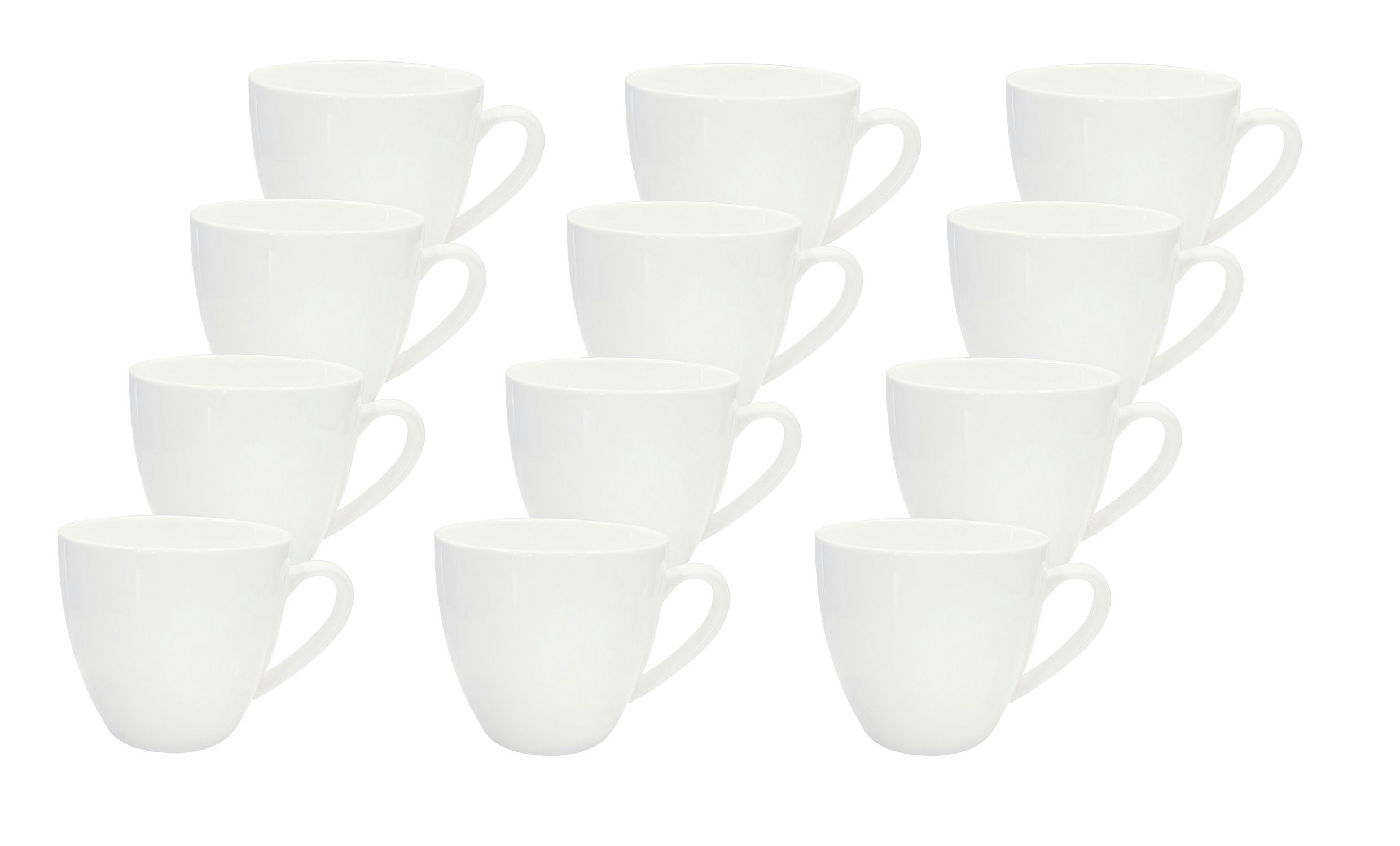 Provance Tasse 12 Becher Kaffeetasse Keramik 200ml Teetasse Stück weiß ml 200 Pot