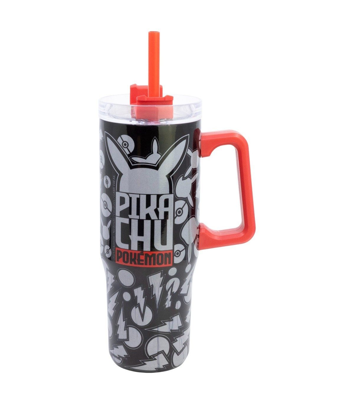 POKÉMON Thermobecher XL Cool Mug 920 ml Edelstahl Thermobecher mit Strohhalm, Edelstahl