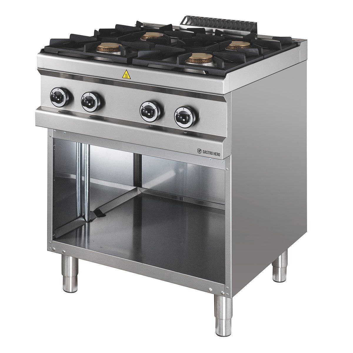GastroHero Dönergrill Gasherd 4 Brenner 28 kW Edelstahl Gastro Standherd