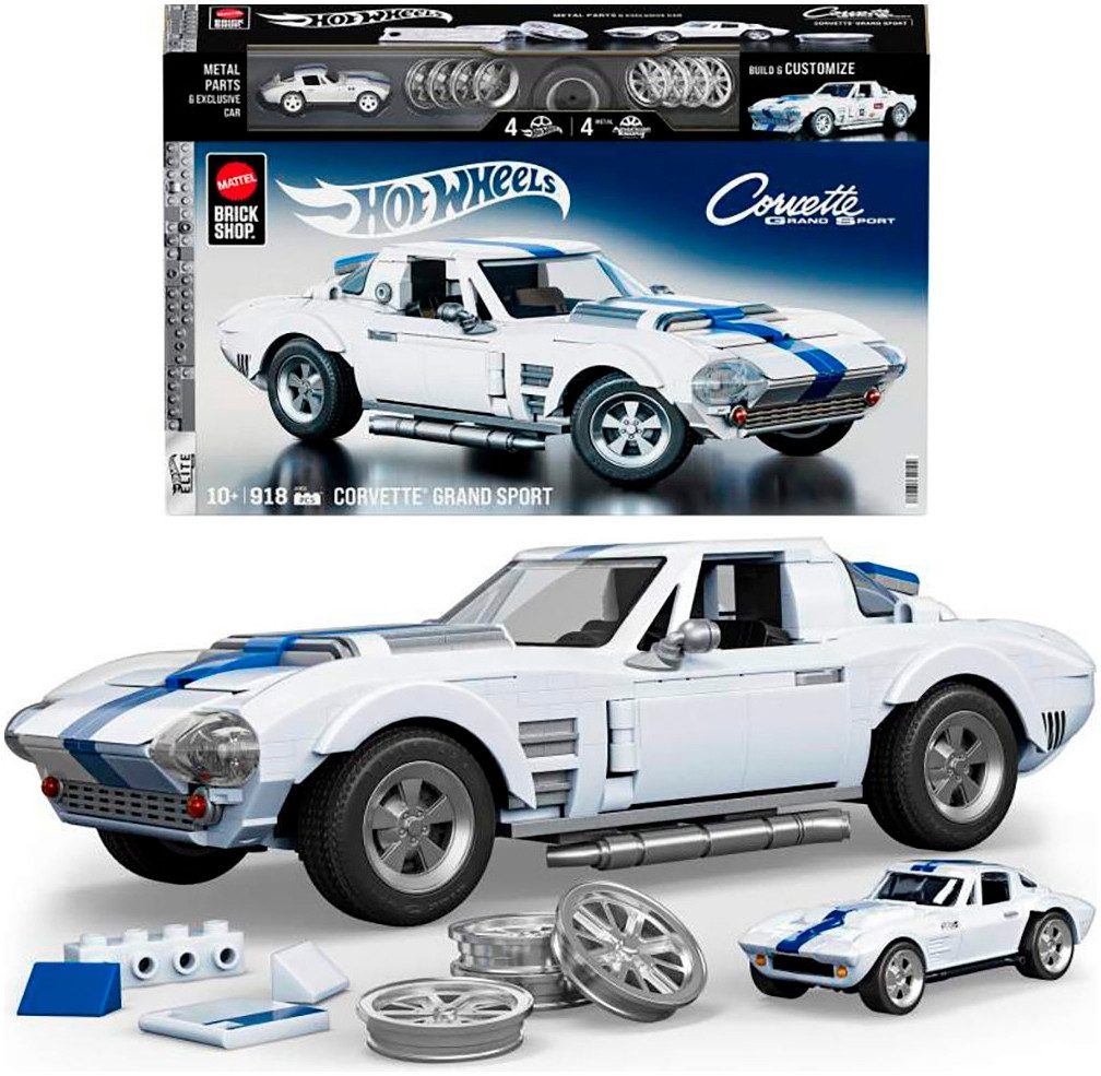 Mattel® Modellbausatz Mattel Brick Shop Hot Wheels, ELITE SERIES CORVETTE, Maßstab 1:16, (918-tlg)