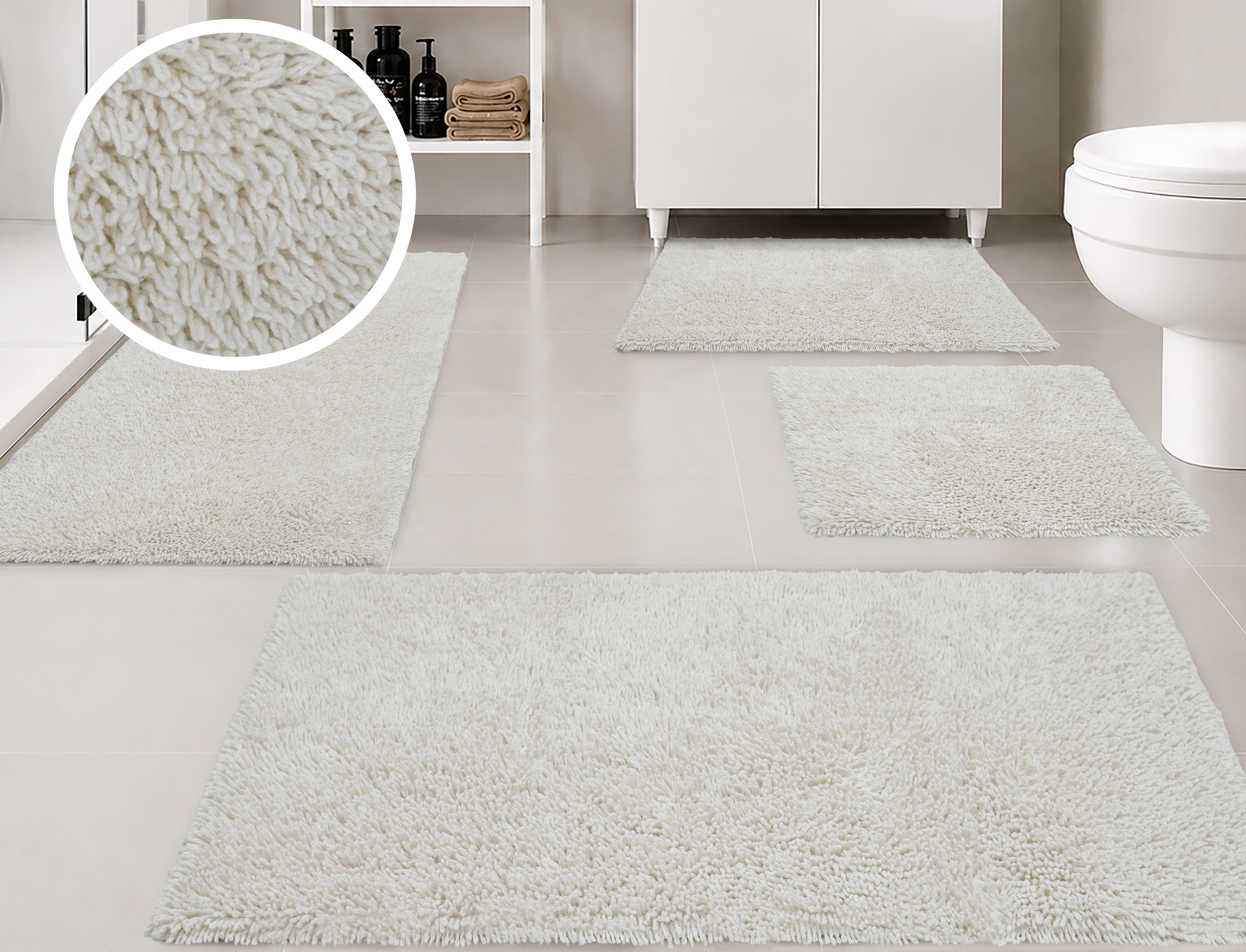 OTTO home Badematte Xennia, Badvorleger, Badezimmer Teppich, Duschvorleger, Höhe 28 mm, rutschhemmend beschichtet, schnell trocknend, Baumwolle, rechteckig, Badteppich, Uni Farben