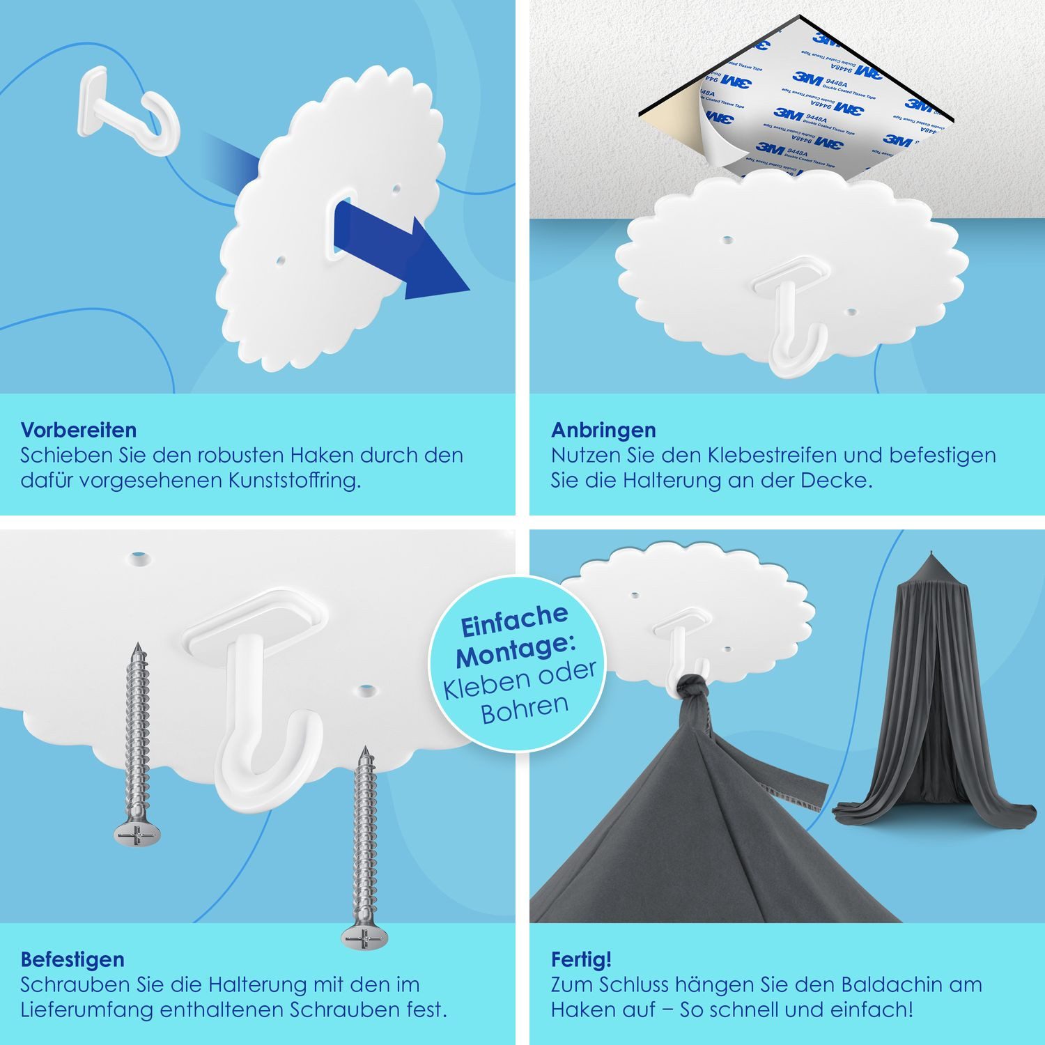 KIDIZ Betthimmel, Baldachin Kinderzimmer Betthimmel babybett für Schlafzimm günstig online kaufen