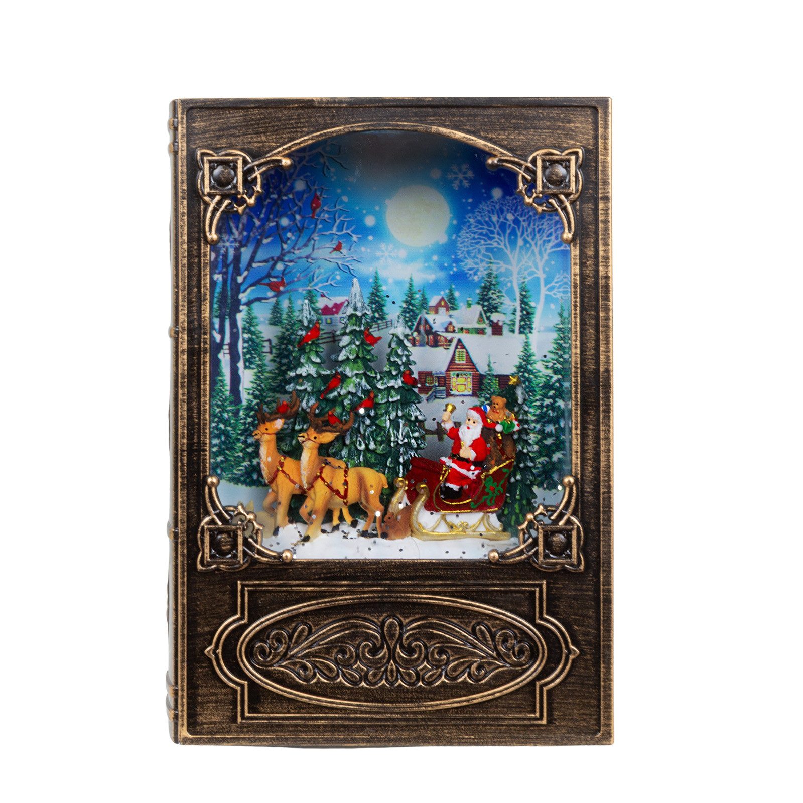 Christmas Paradise LED Laterne LED-Schneelaterne Buch 20 cm, LED fest integ günstig online kaufen