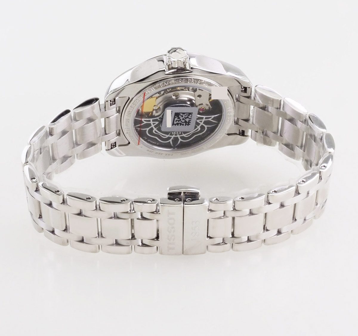 Tissot Automatikuhr schweizer Damen Uhr 33 mm Ø T0352071106100 Powermatic 80, Saphirglas, Glasboden