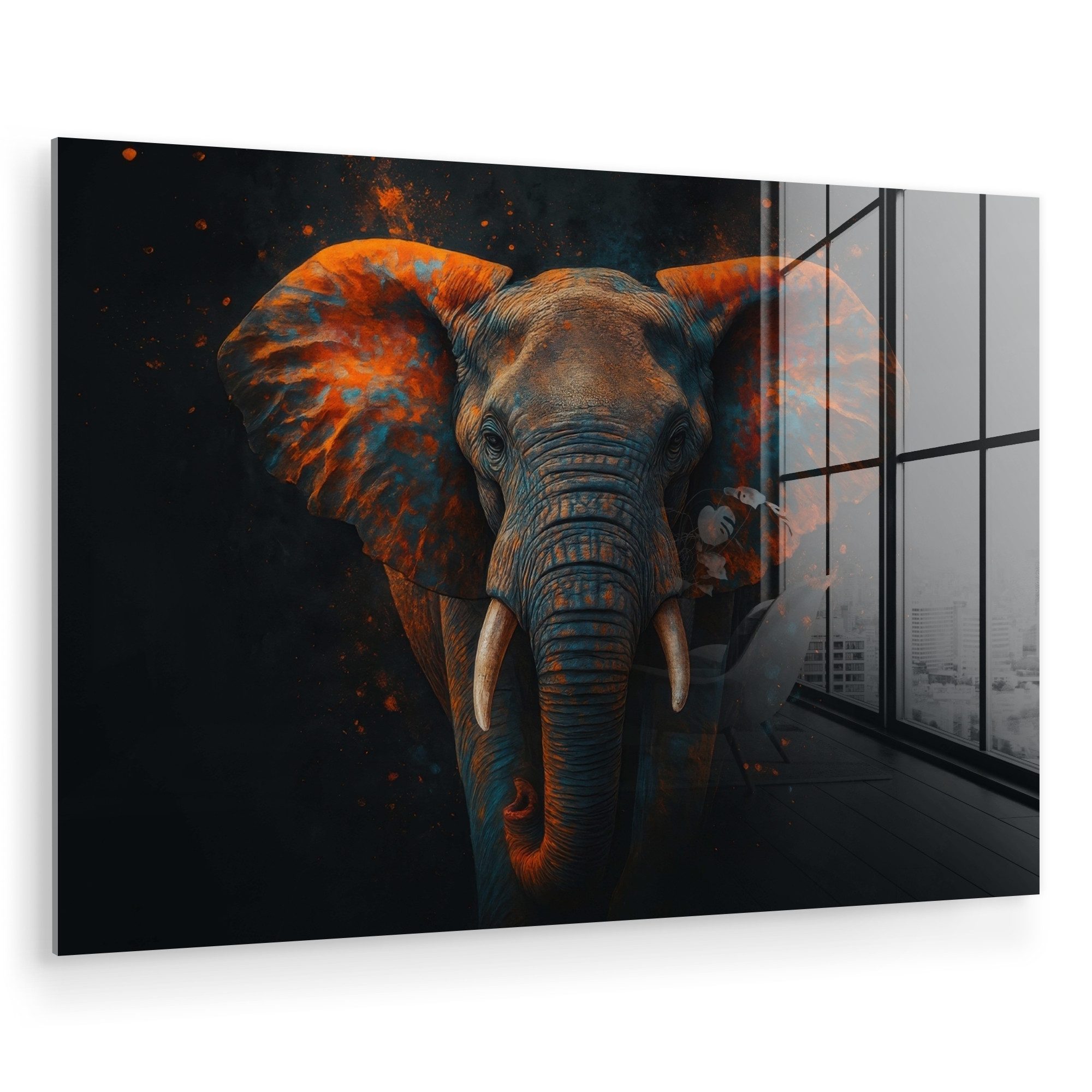 MuchoWow Acrylglasbild Elefant - Orange - günstig online kaufen