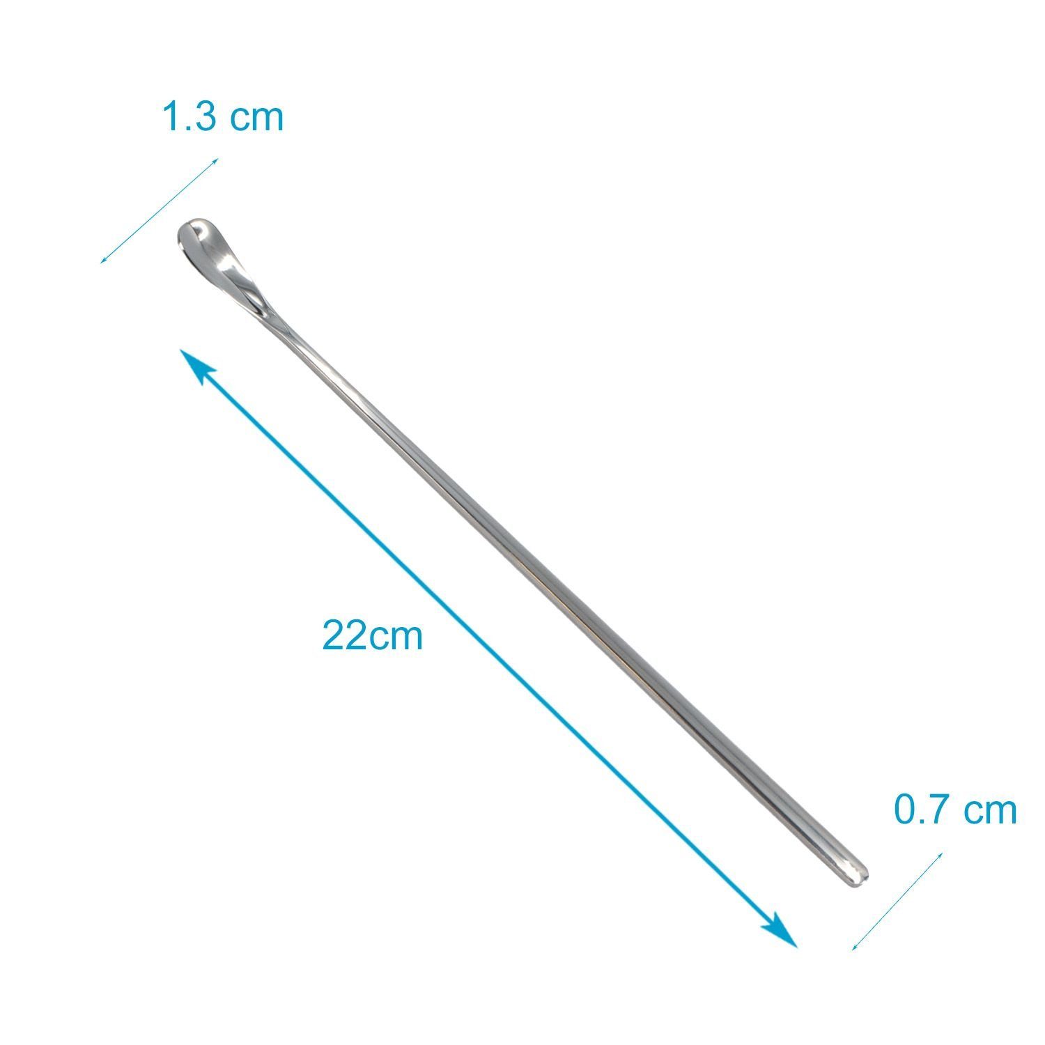 Intirilife Latte-Macchiato-Löffel (6 Stück), Latte Macchiato Kaffee Löffel Edelstahl Silber 22 cm (6er Set)