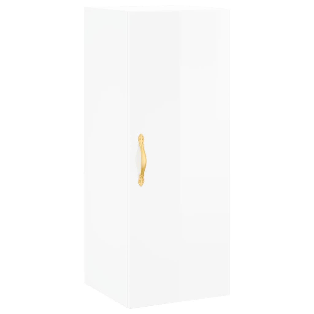 vidaXL Hängeschrank Wandschrank Hochglanz-Weiß 34,5x34x90 cm günstig online kaufen