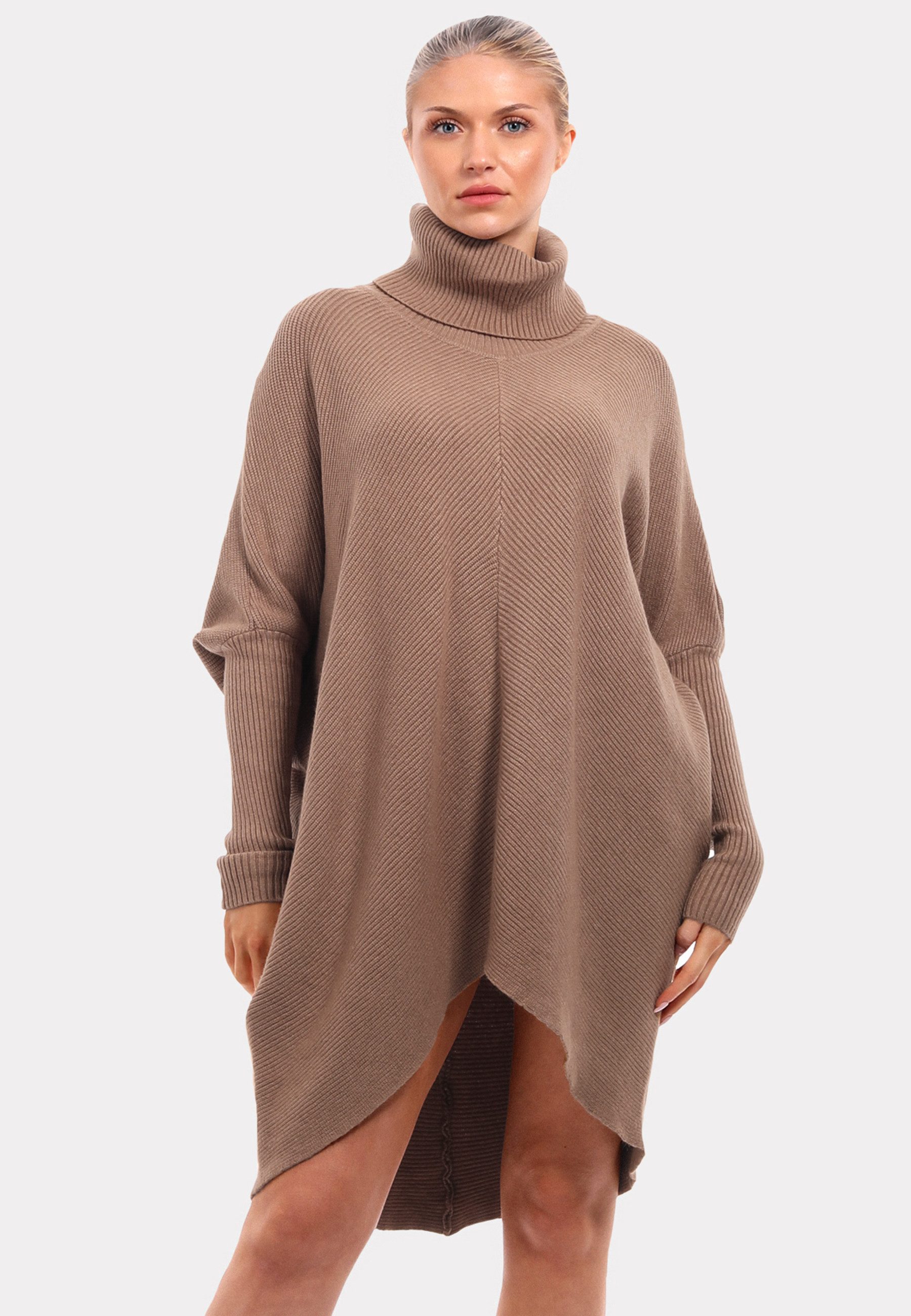 YC Fashion & Style Longpullover „Made in Italy – Oversize-Strickpullover mit Rollkragen“ (1-tlg) in Unifarbe, mit überschnittenen Schultern