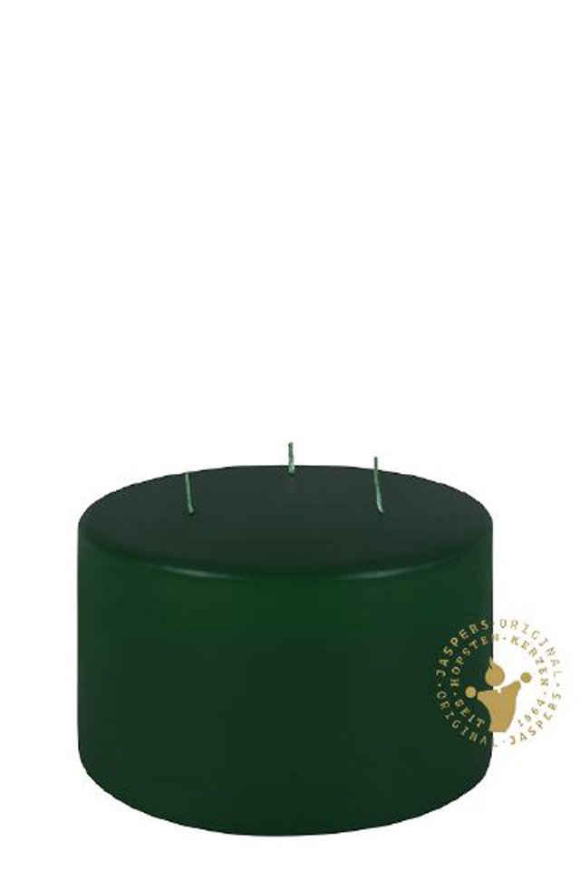Jaspers Kerzen Stumpenkerze Dreidochtstumpenkerzen jagdgrün 100 x 150 mm