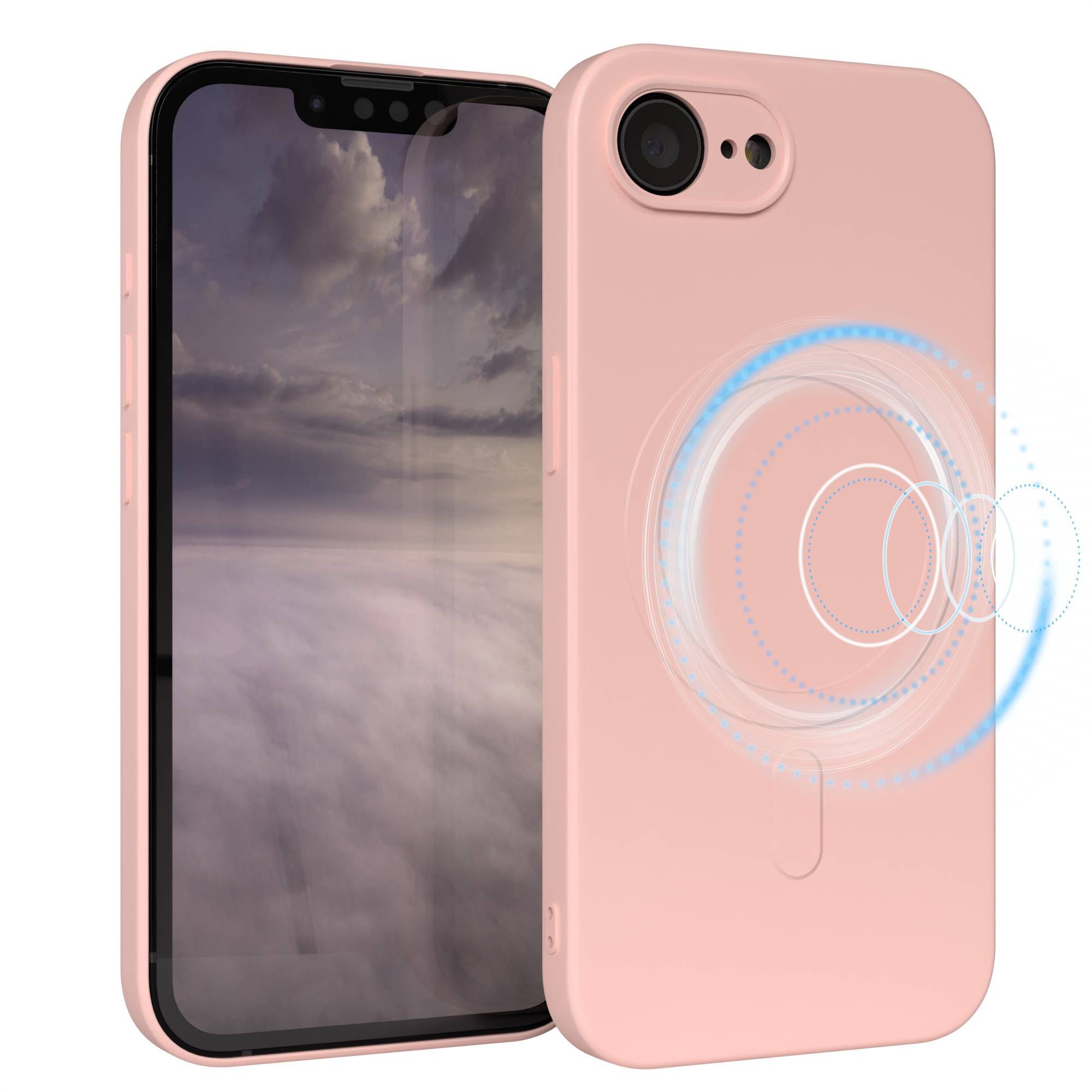 EAZY CASE Handyhülle TPU Hülle mit/-ohne MagSafe Apple iPhone 16e 6,1 Zoll, TPU Hülle mit MagSafe Bumper Case Silikonschutzhülle Rosa / Altrosa
