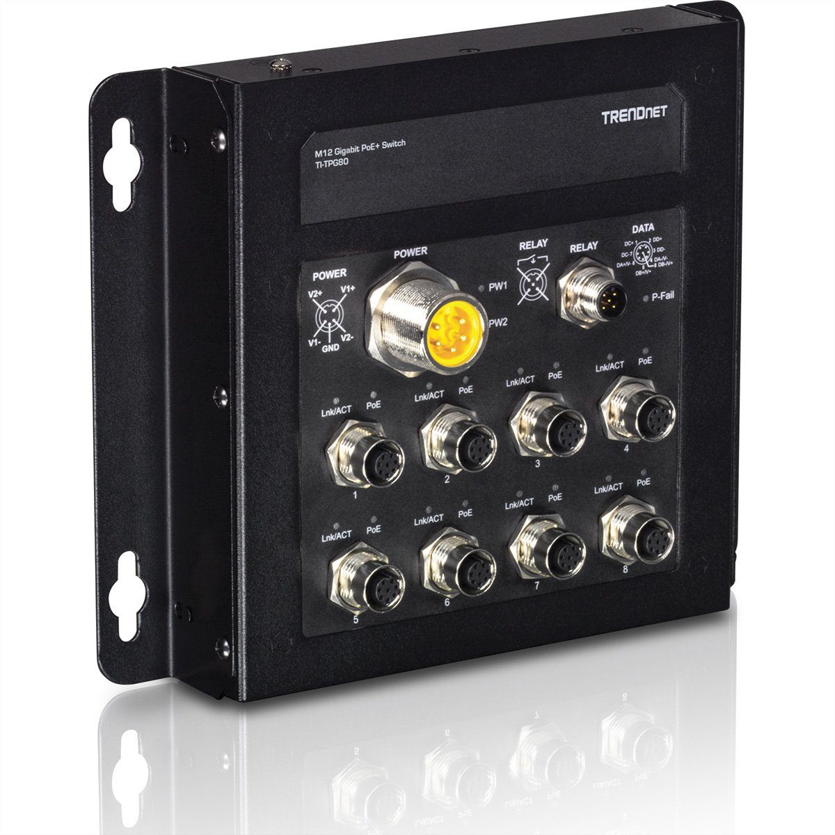 TI-TPG80 8-Port Industrial EN50155 M12 Gigabit PoE+ Railway Switch Netzwerk-Switch