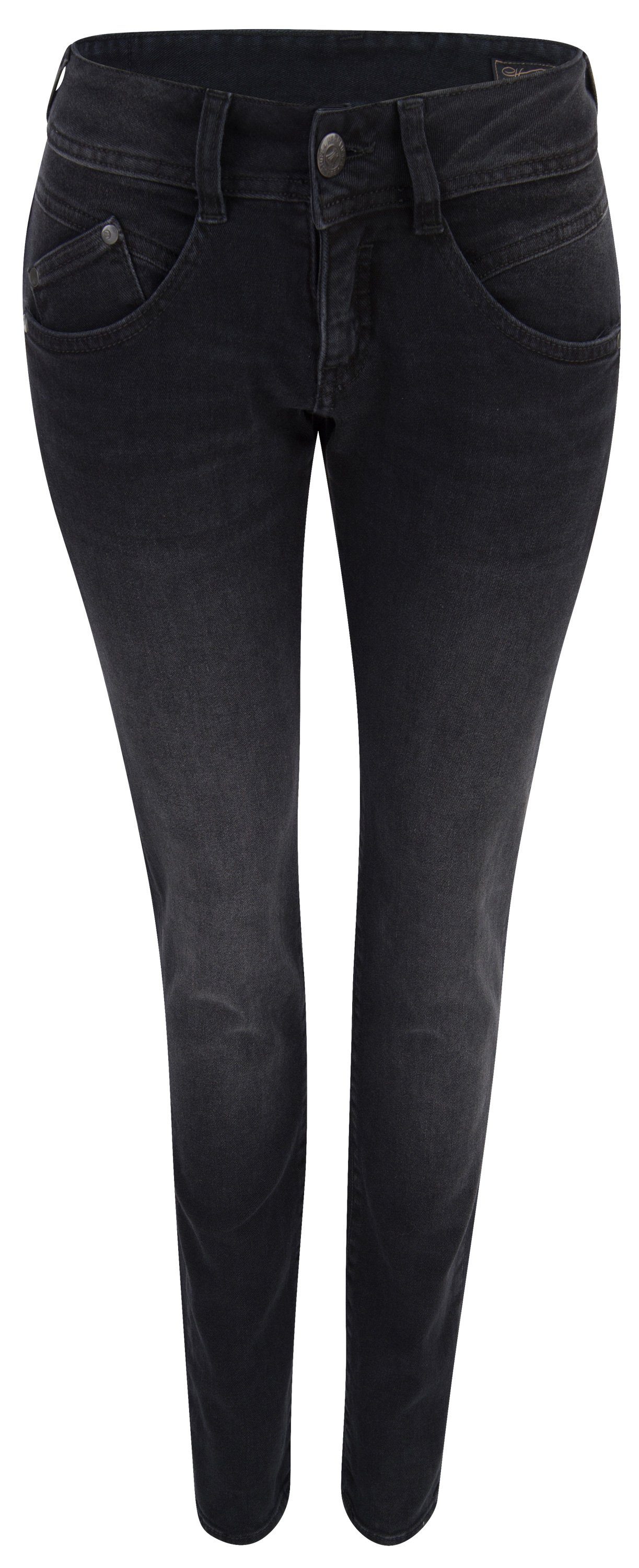 Stretch-Jeans HERRLICHER GILA Slim Denim Cashmere Touch black dull 5606-DB020-856