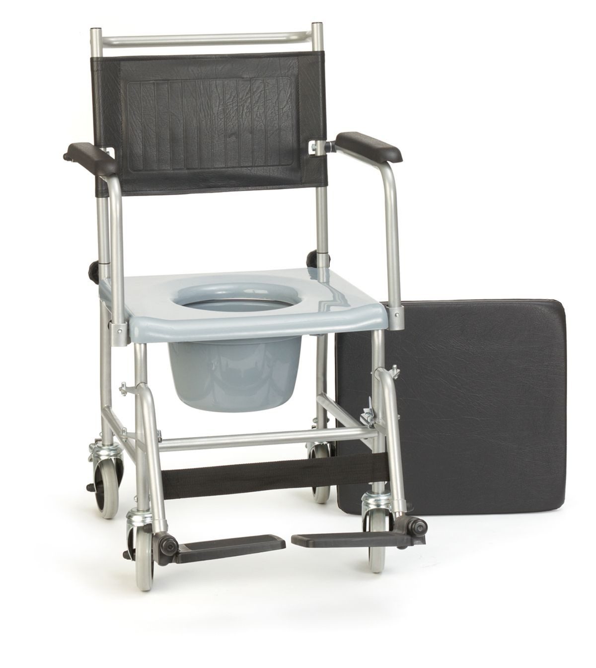 RUSSKA Dusch-Toilettenrollstuhl Toilettenstuhl fahrbar - Pulverbeschichtet