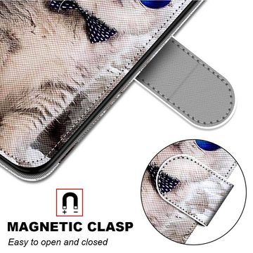 Wigento Handyhülle Für Xiaomi Redmi Note 9T / Note 9 5G Kunstleder Handy Tasche Book Motiv 4 Schutz Hülle Case Cover Etui Neu