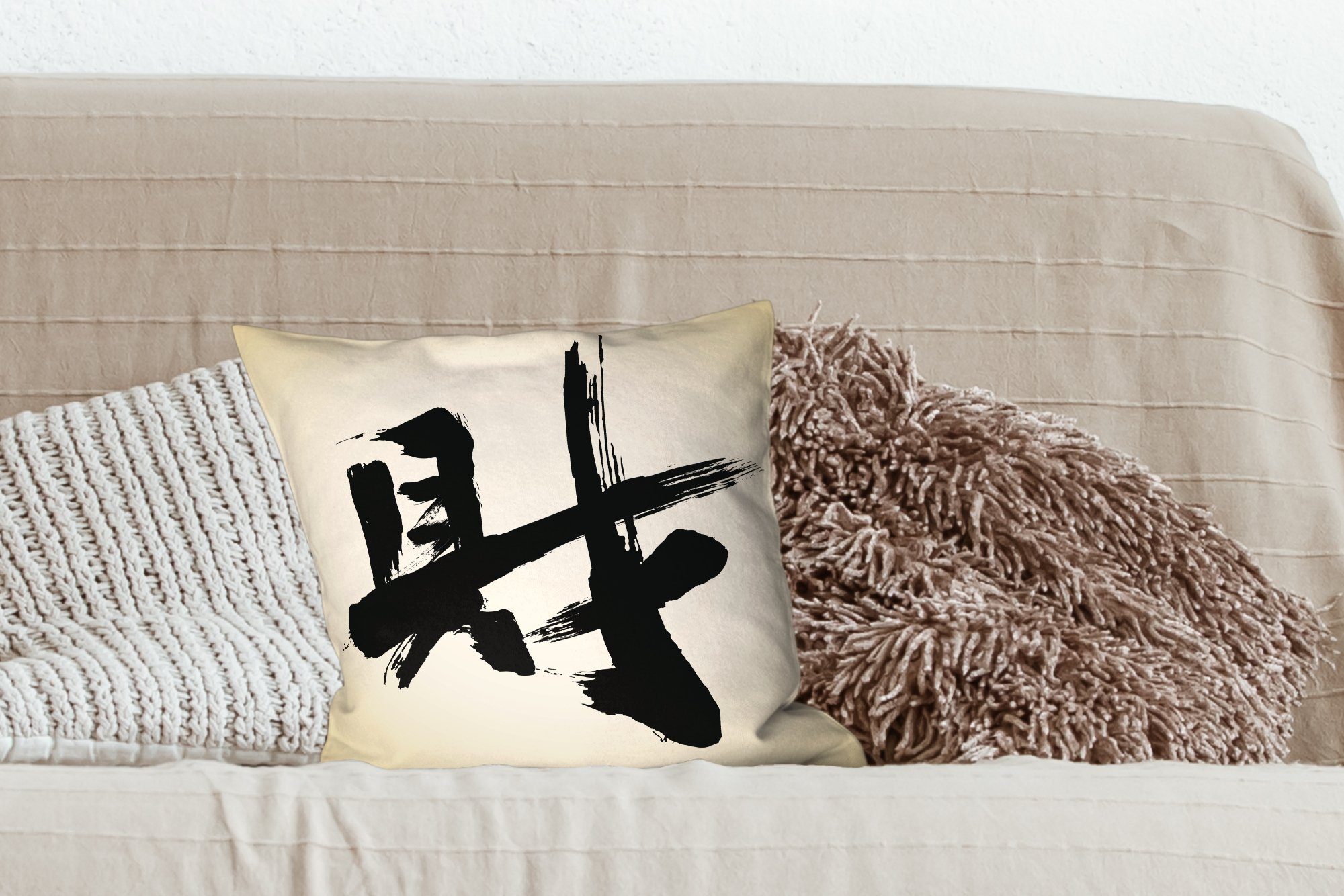 MuchoWow Dekokissen Chinesisches Schlafzimmer, Deko, mit für für Wohzimmer, Zeichen Füllung Zierkissen Geld, Sofakissen