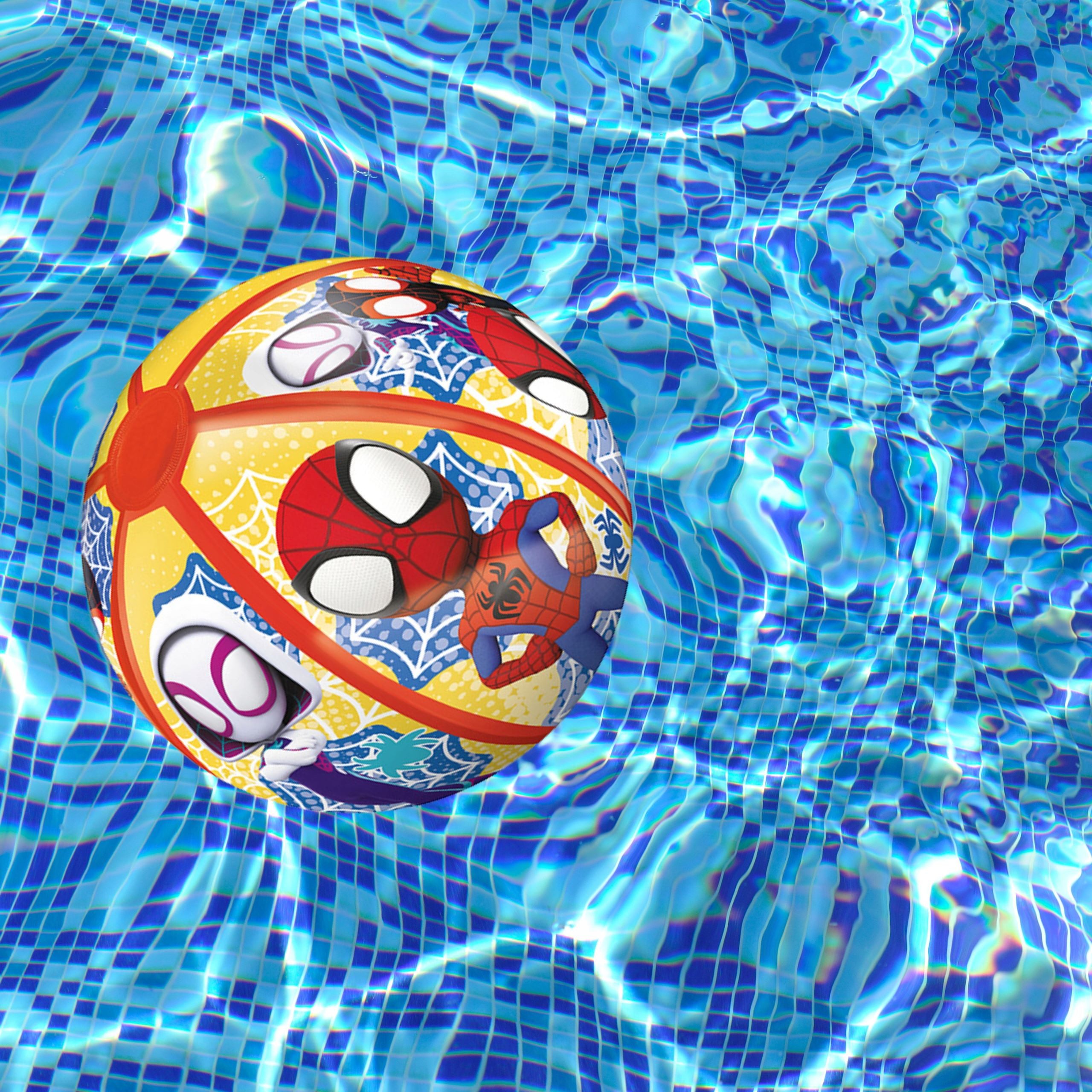 Festivalartikel Wasserball Bunte Spidey Strandball von MONDO – 50 cm für Kinder