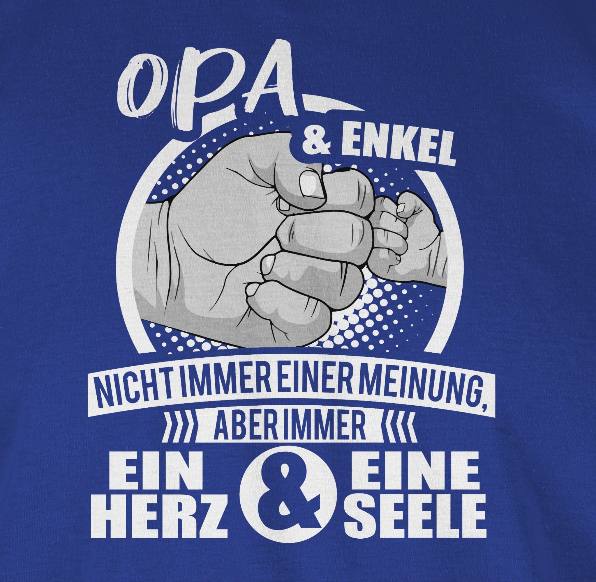 Shirtracer T-Shirt Opa & Enkel Immer ein Herz & eine Seele - Opa Geschenke  - Herren Premium T-Shirt tshirt herren opa sprüche - geschenk für enkel