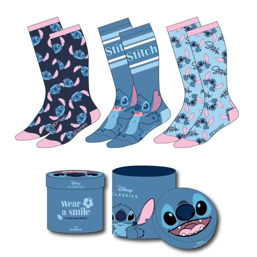 Disney Feinstrümpfe Stitch Strümpfe in Geschenkbox 3er Box Socken Disney (3 günstig online kaufen