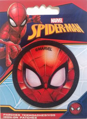 MARVEL Aufnäher Bügelbild, Aufbügler, Applikationen, Patches, Flicken, zum aufbügeln, Polyester, Spiderman Symbol - Größe: 6,3 x 6,3 cm