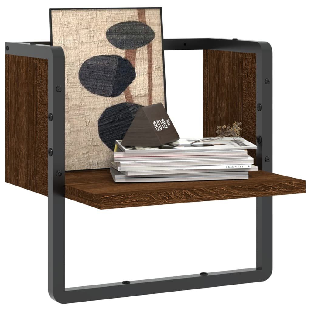 vidaXL Regal Wandregal mit Stange Braun günstig online kaufen