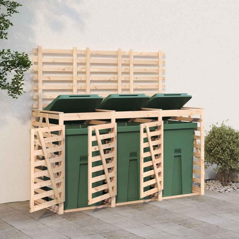 vidaXL Mülltonnenbox Mülltonnenbox für 3 Tonnen Massivholz Kiefer