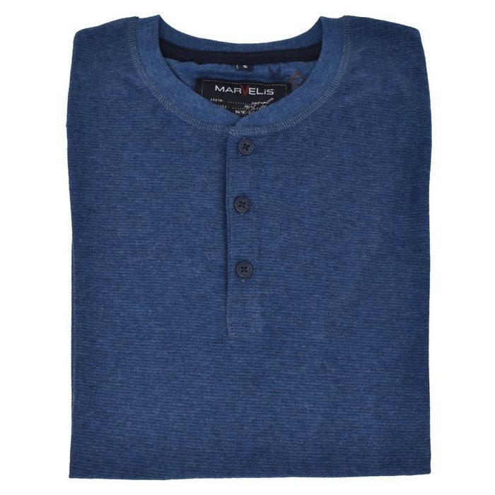 MARVELIS Langarmshirt T-Shirt - Longsleeve - Uni - Blau
