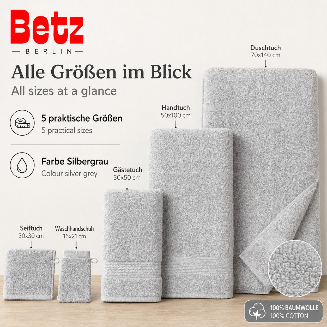 Betz Handtuch Set Betz 12 tlg. Handtuch Set Berlin, 100% Baumwolle (12 Teile, 12-St) – Bild 2 von 5