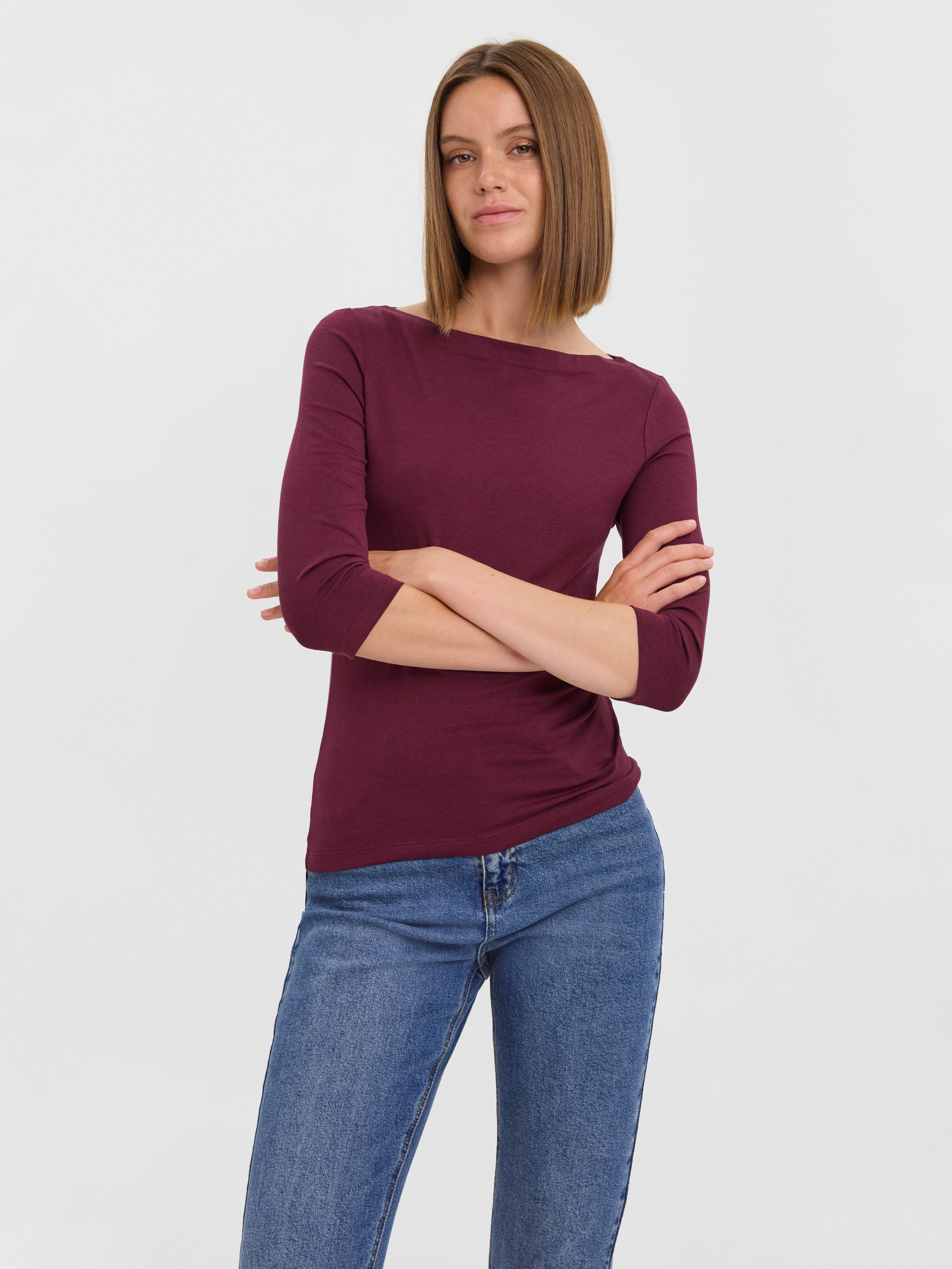 Vero Moda 3/4-Arm-Shirt VMPANDA MODAL 3/4 TOP JRS NOOS Baumwollmischung, re günstig online kaufen