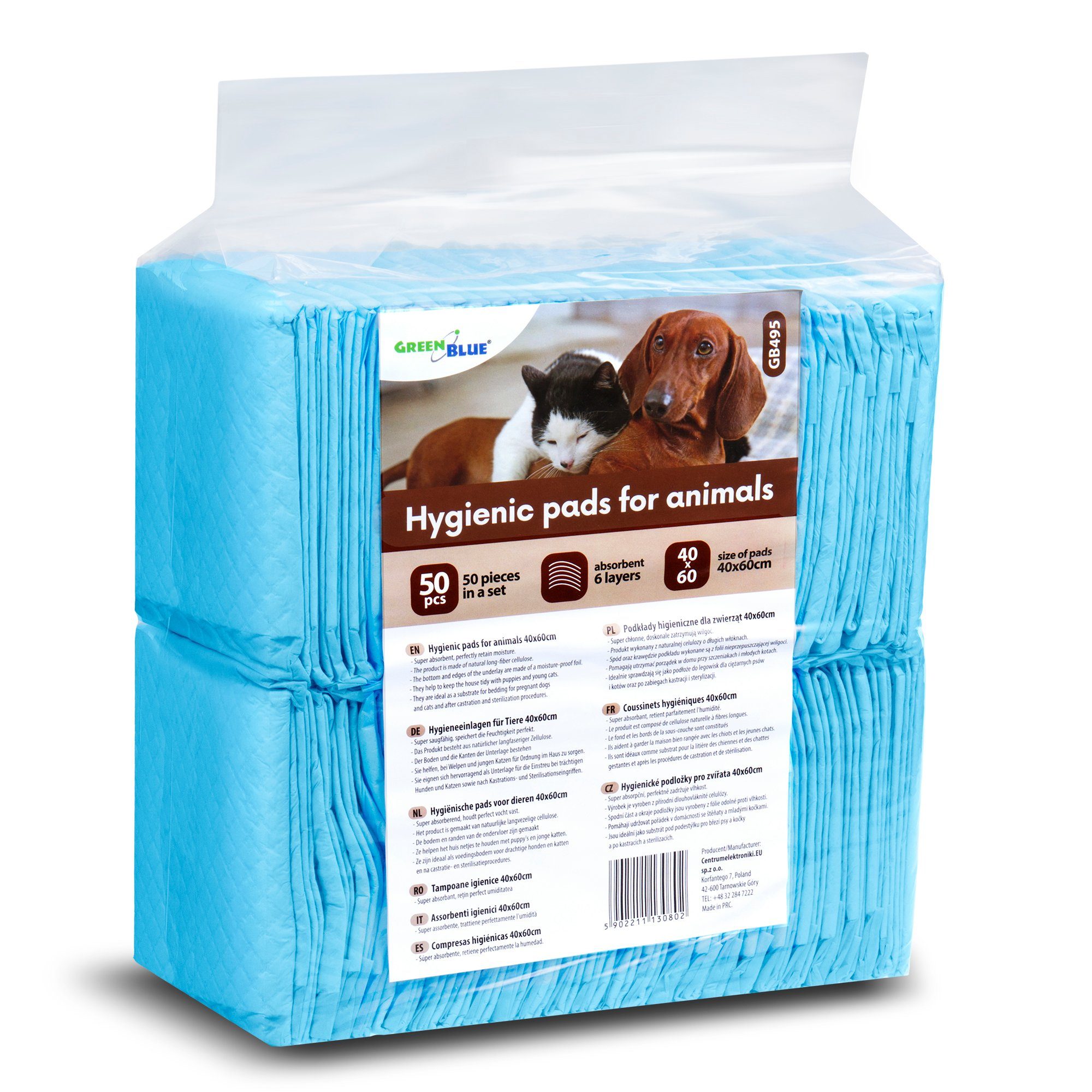GreenBlue Hundetoilette GB495, Trainingsunterlagen für Hunde und Welpen 50 Stück