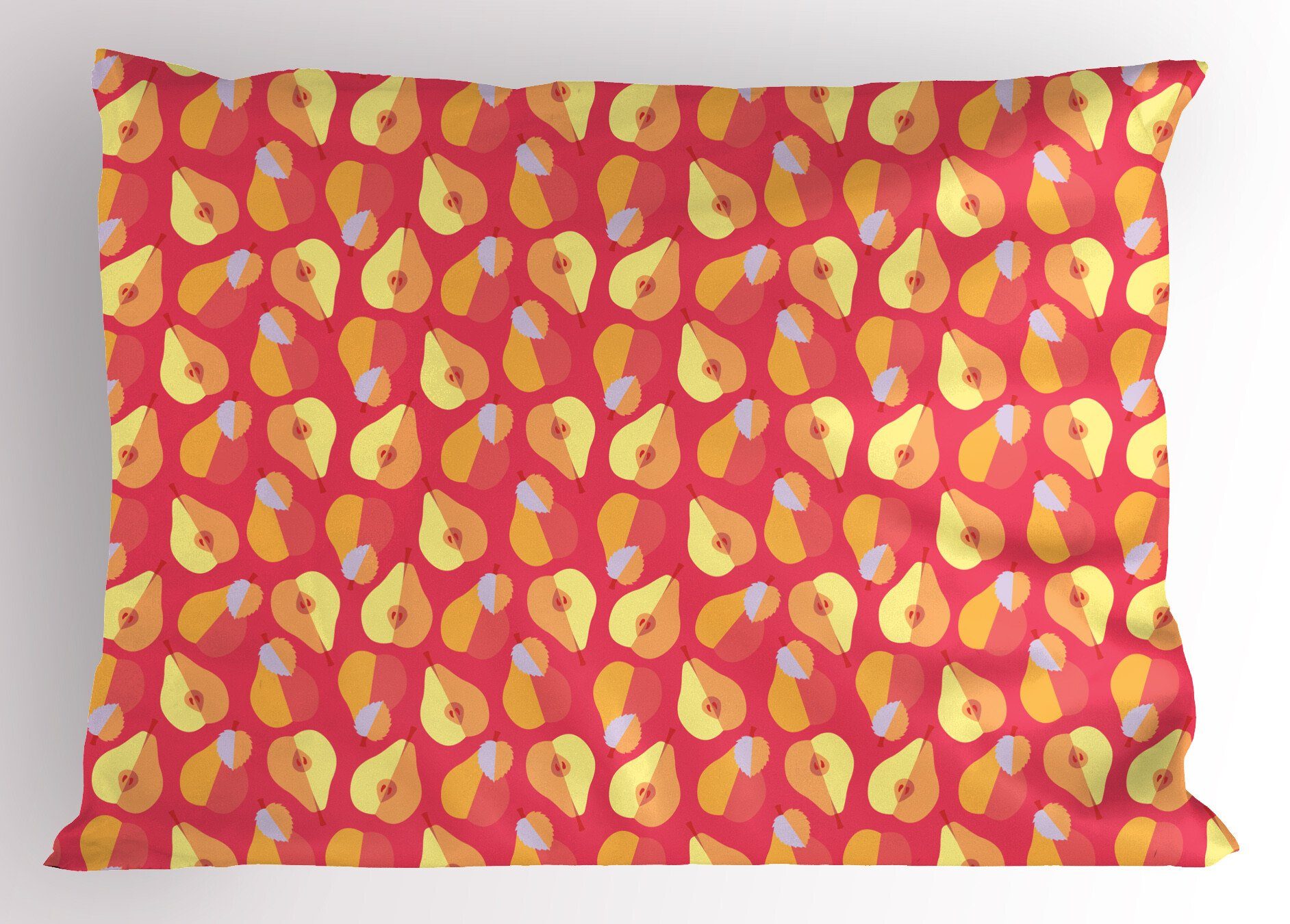 Abakuhaus Frische Früchte Warm Size Tone Gedruckter Dekorativer Birne Kissenbezüge (1 Stück), Standard Kopfkissenbezug, Obst